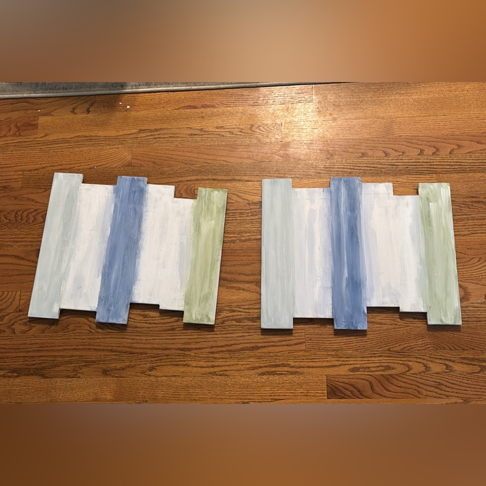 Abstract Blue and Green Wall Art Set